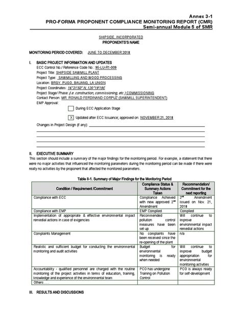 compliance monitoring report online|ANNEX 3.